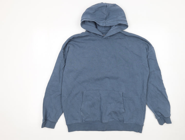 Marks and Spencer Boys Blue Pullover Hoodie 13-14 Years Cotton Blend