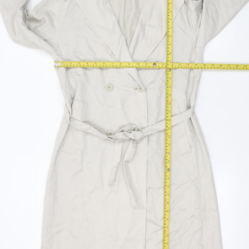 Uniqlo Womens Beige XS Classic Long Trench Coat Belted Lined