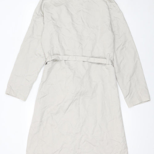 Uniqlo Womens Beige XS Classic Long Trench Coat Belted Lined