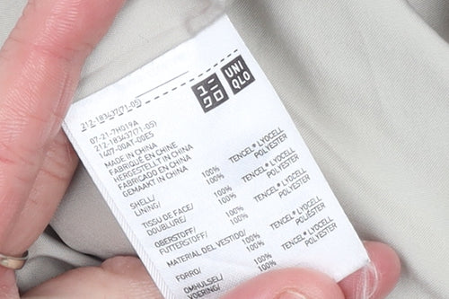 Uniqlo Womens Beige XS Classic Long Trench Coat Belted Lined