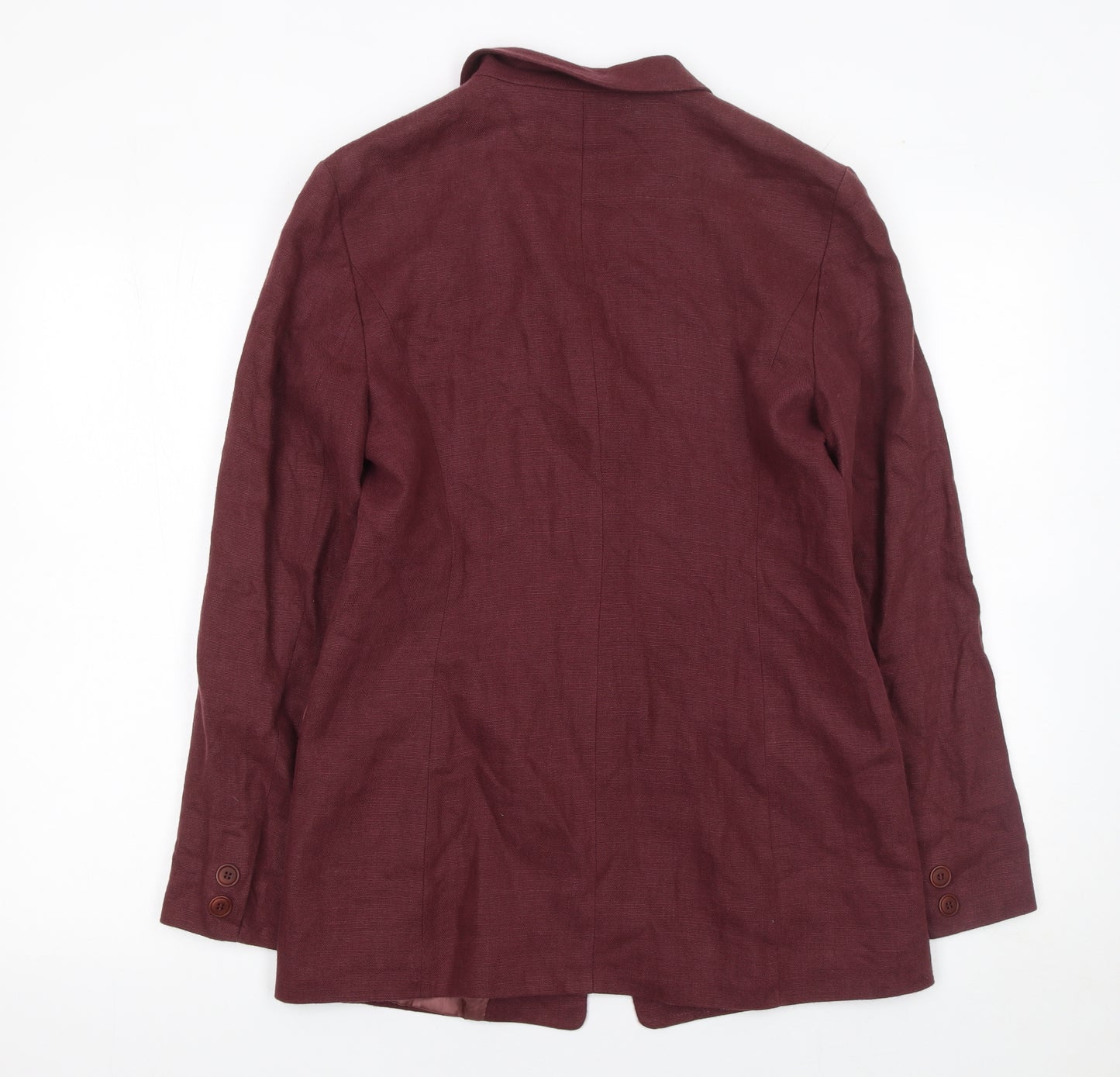 Hobbs Women Red Linen Single Breasted Blazer UK 10