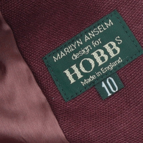 Hobbs Women Red Linen Single Breasted Blazer UK 10