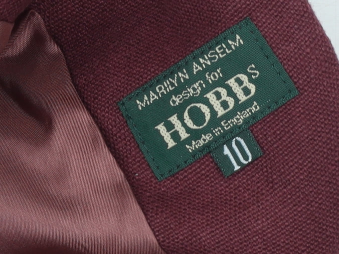 Hobbs Women Red Linen Single Breasted Blazer UK 10