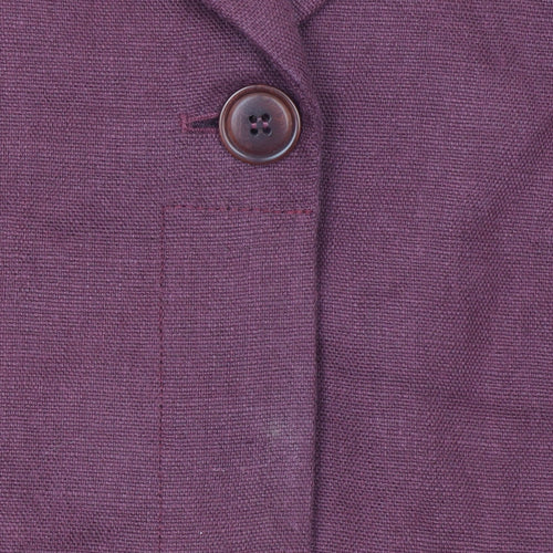 Hobbs Women Red Linen Single Breasted Blazer UK 10