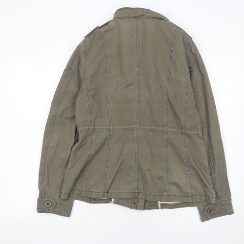 New Look Womens Green Military Jacket Size 14 Cotton Casual