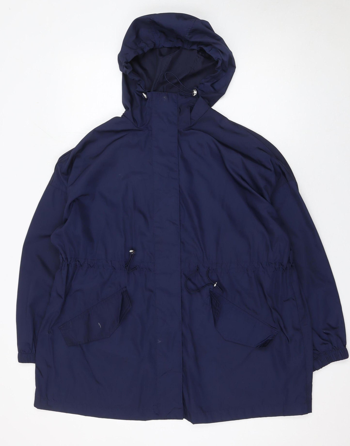 Matalan Womens Blue Hooded Parka Jacket Size S Casual Mid-Length