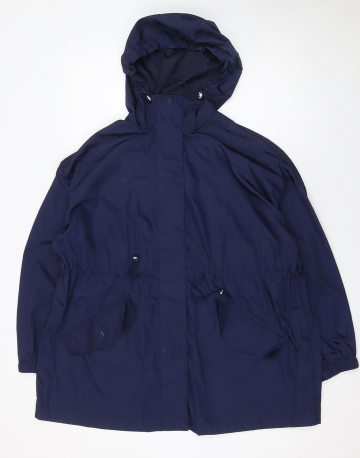Matalan Womens Blue Hooded Parka Jacket Size S Casual Mid-Length