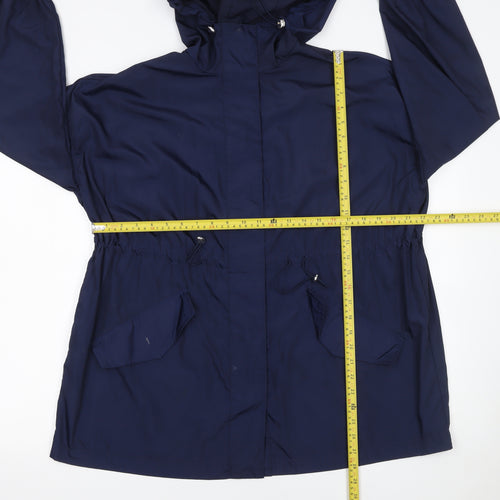 Matalan Womens Blue Hooded Parka Jacket Size S Casual Mid-Length
