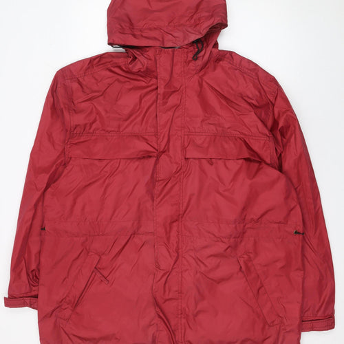 Hawkshead Men's Red Hooded Rain Coat Jacket L 44in Water Resistant