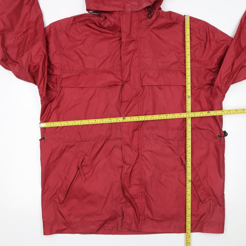 Hawkshead Men's Red Hooded Rain Coat Jacket L 44in Water Resistant