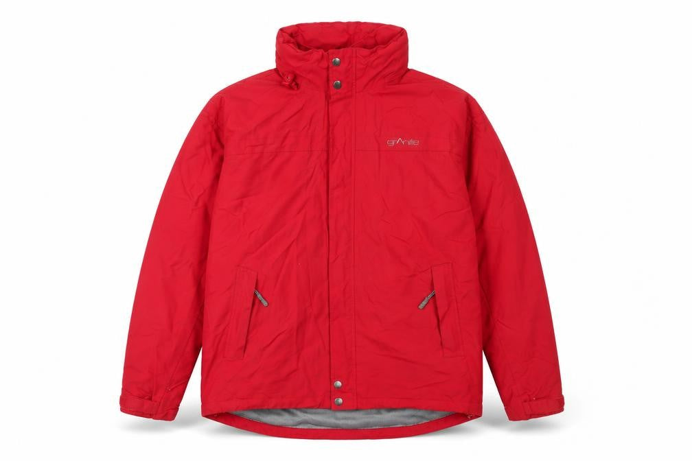 Front view of Granite Men Red XL Waterproof Outdoor Rain Jacket Daniel B