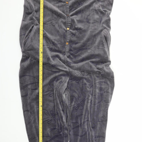 Debenhams Women’s Grey Velour One Piece Pyjama Size 18