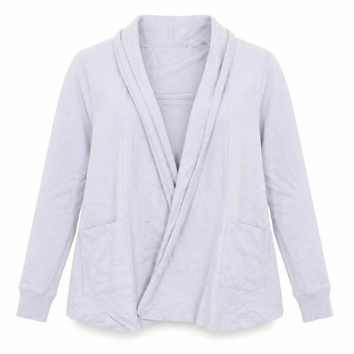 AnyBody Women’s Grey Wrap Jersey Long Sleeve Top Size S