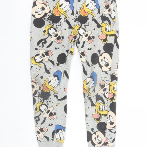 Disney Girls Grey Mickey Mouse Jogger Trousers 6-7 Years Cotton Blend