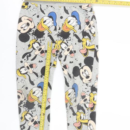 Disney Girls Grey Mickey Mouse Jogger Trousers 6-7 Years Cotton Blend