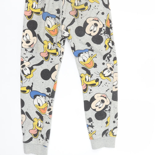 Disney Girls Grey Mickey Mouse Jogger Trousers 6-7 Years Cotton Blend