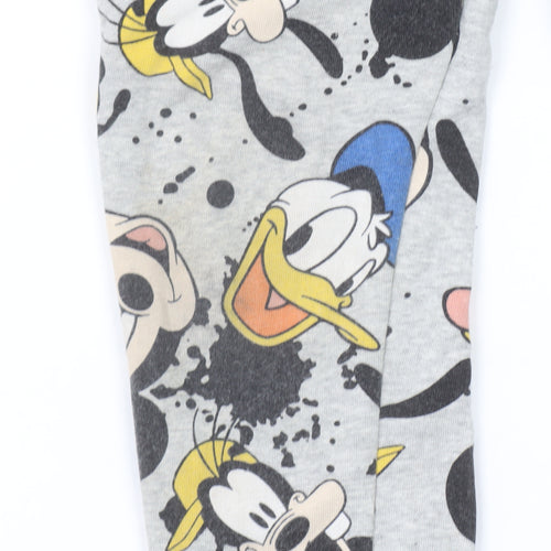 Disney Girls Grey Mickey Mouse Jogger Trousers 6-7 Years Cotton Blend