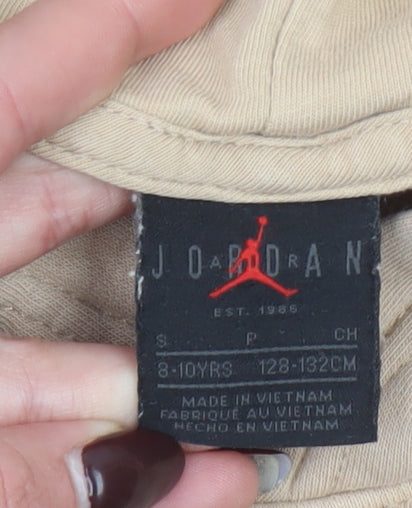Jordan Boys Beige Pullover Hoodie Small 8-10 Years Cotton Blend
