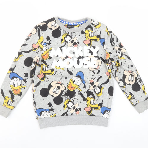 Disney Girls Grey Mickey Mouse Pullover Sweatshirt 6-7 Years