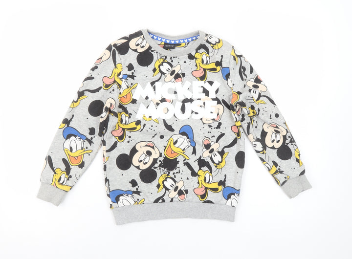 Disney Girls Grey Mickey Mouse Pullover Sweatshirt 6-7 Years