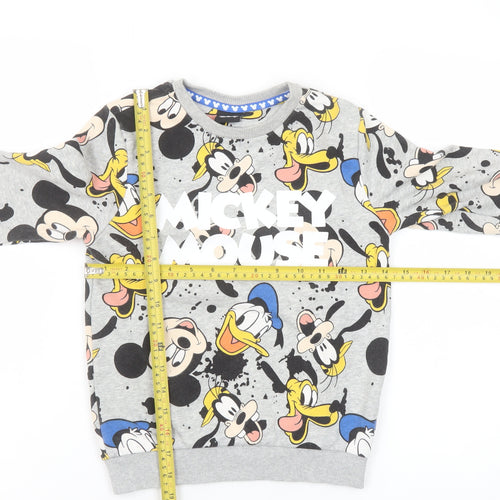 Disney Girls Grey Mickey Mouse Pullover Sweatshirt 6-7 Years