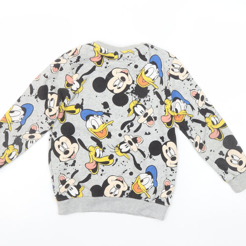 Disney Girls Grey Mickey Mouse Pullover Sweatshirt 6-7 Years