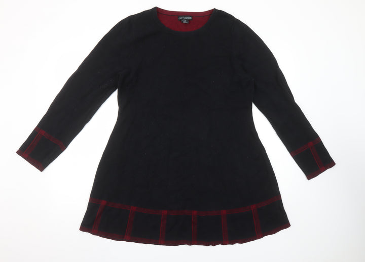 Cynthia Rowley Women’s Black A-Line Knit Dress XL Long Sleeve
