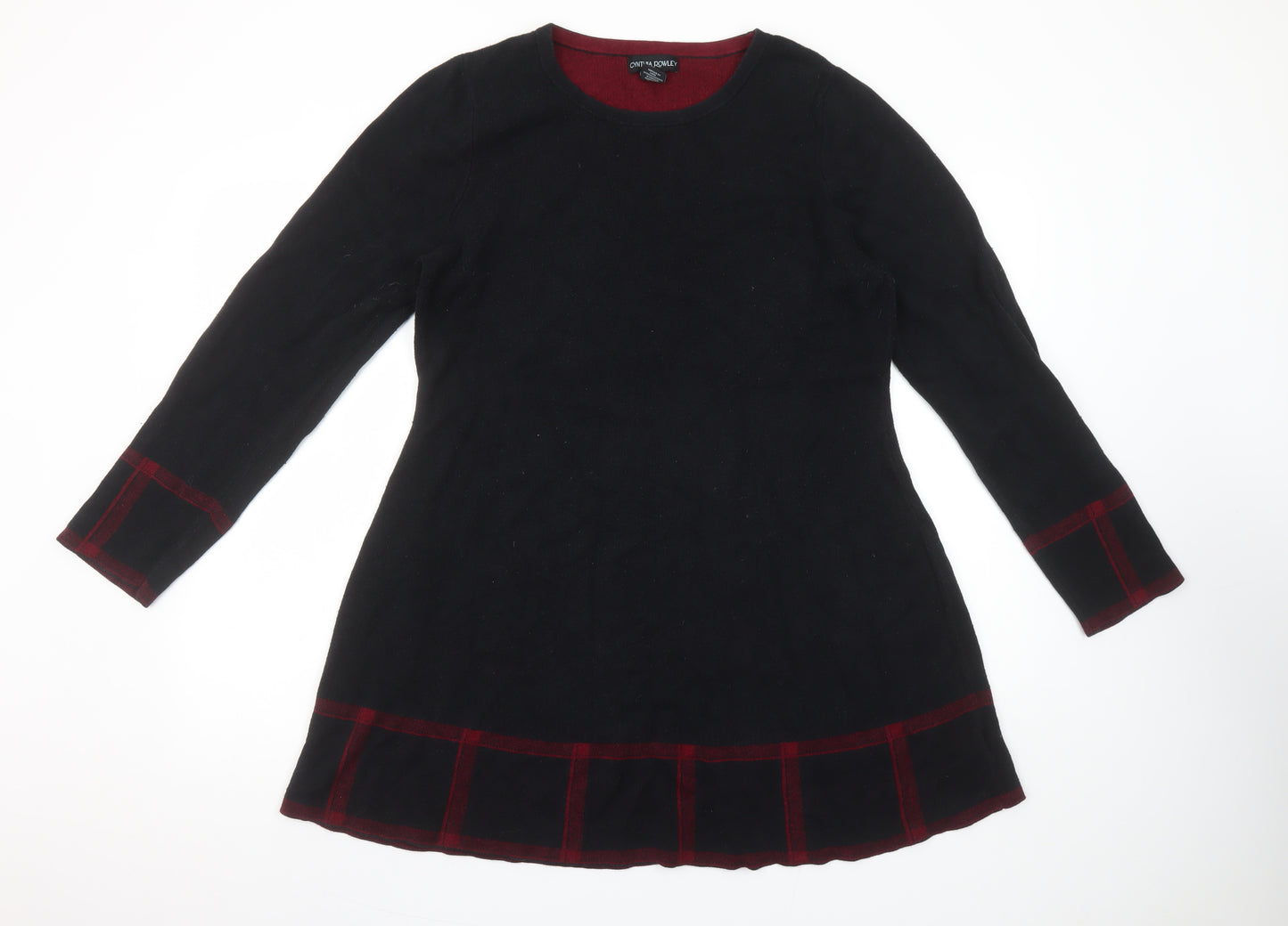 Cynthia Rowley Women’s Black A-Line Knit Dress XL Long Sleeve