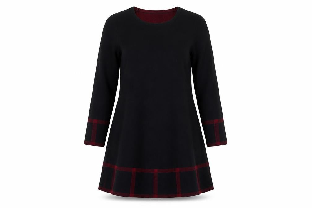 Cynthia Rowley Women’s Black A-Line Knit Dress XL Long Sleeve