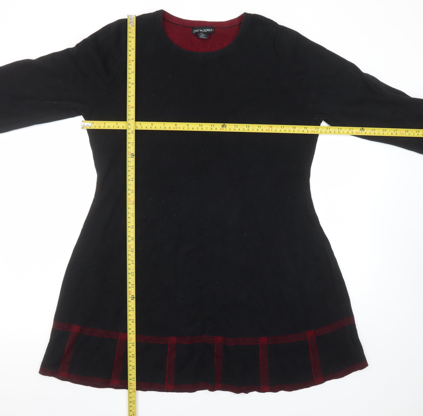 Cynthia Rowley Women’s Black A-Line Knit Dress XL Long Sleeve