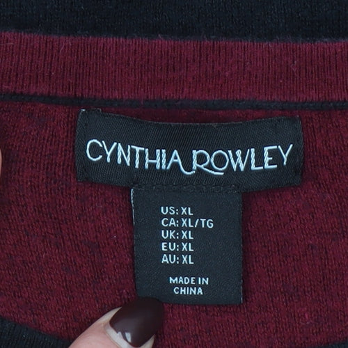 Cynthia Rowley Women’s Black A-Line Knit Dress XL Long Sleeve