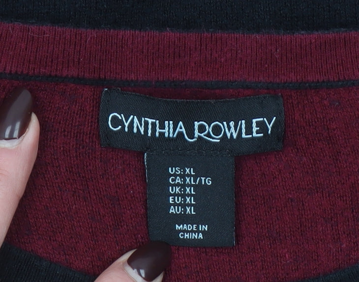 Cynthia Rowley Women’s Black A-Line Knit Dress XL Long Sleeve