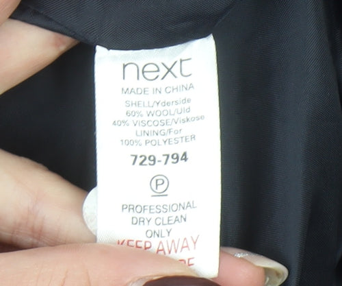 Next Women Red Wool Blend Long Trench Coat Size 14