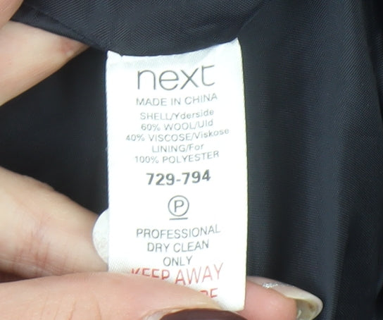 Next Women Red Wool Blend Long Trench Coat Size 14