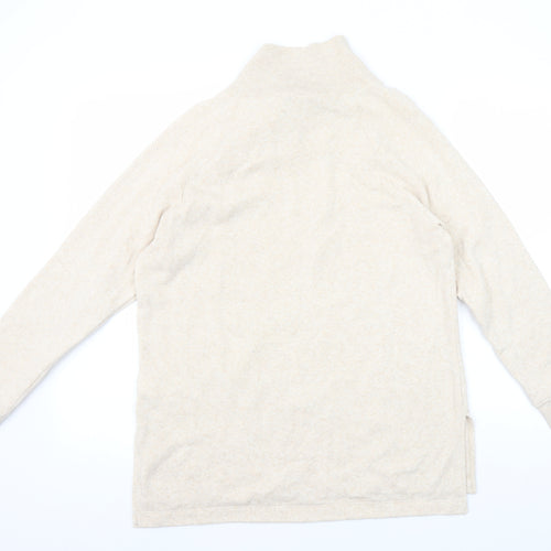 J.Crew Women Beige Button Henley Pullover Sweatshirt XS