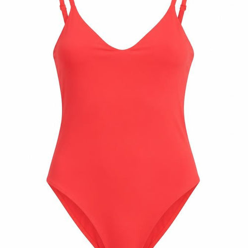 Zara Women Red Bodysuit Size 12 Sleeveless Stretch Jersey One-Piece