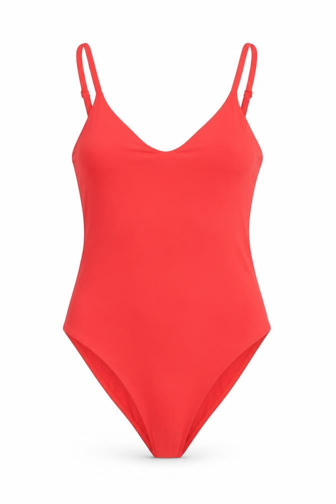 Zara Women Red Bodysuit Size 12 Sleeveless Stretch Jersey One-Piece