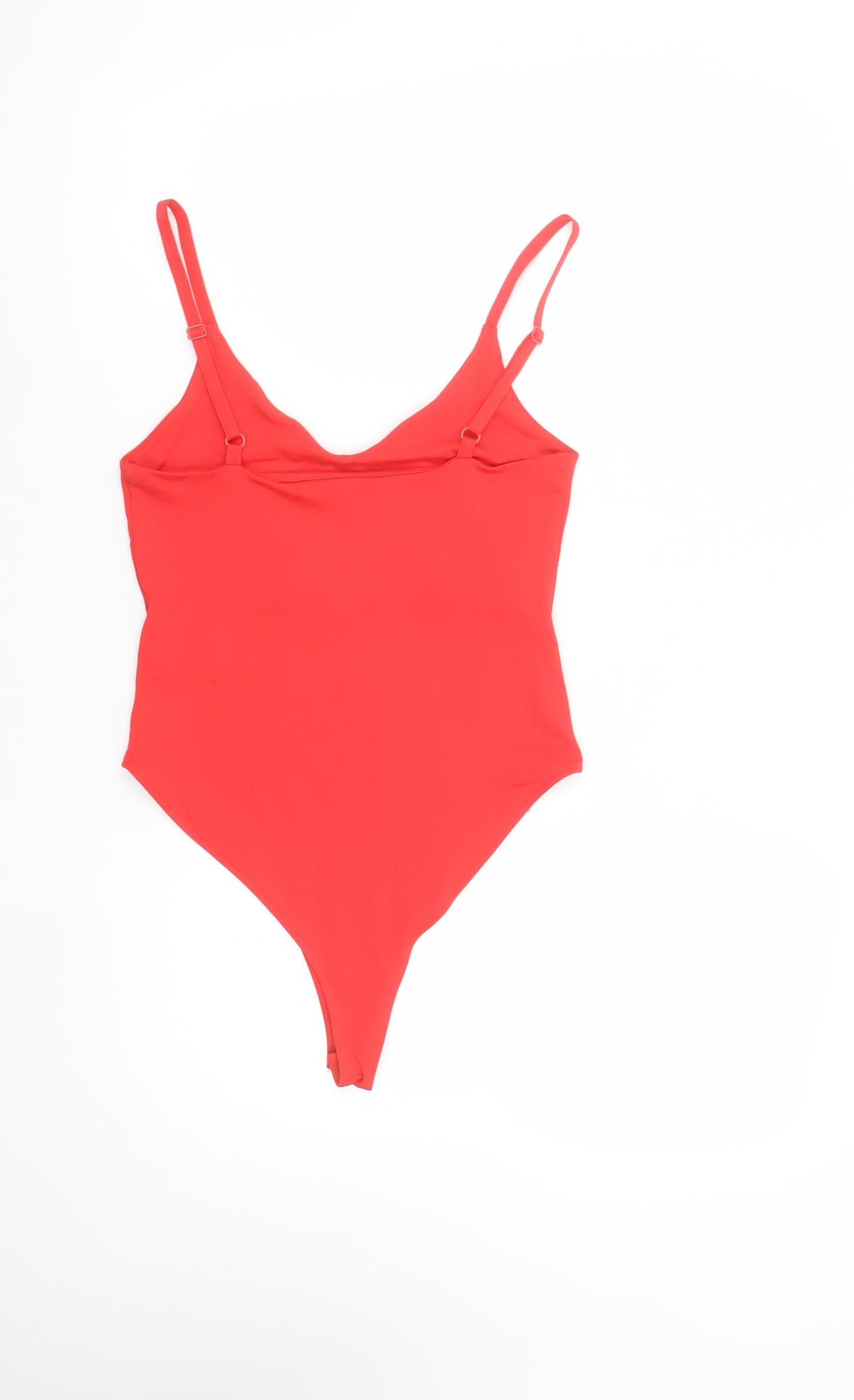 Zara Women Red Bodysuit Size 12 Sleeveless Stretch Jersey One-Piece