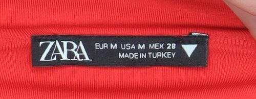 Zara Women Red Bodysuit Size 12 Sleeveless Stretch Jersey One-Piece
