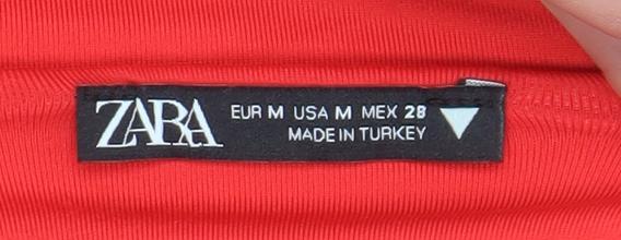Zara Women Red Bodysuit Size 12 Sleeveless Stretch Jersey One-Piece