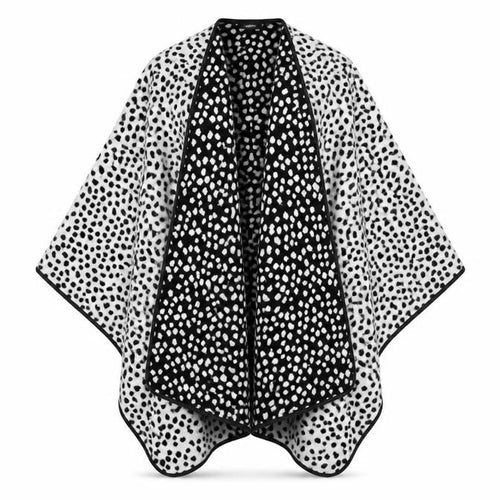 Bonmarché Women Black & White Animal Print Knit Cape One Size