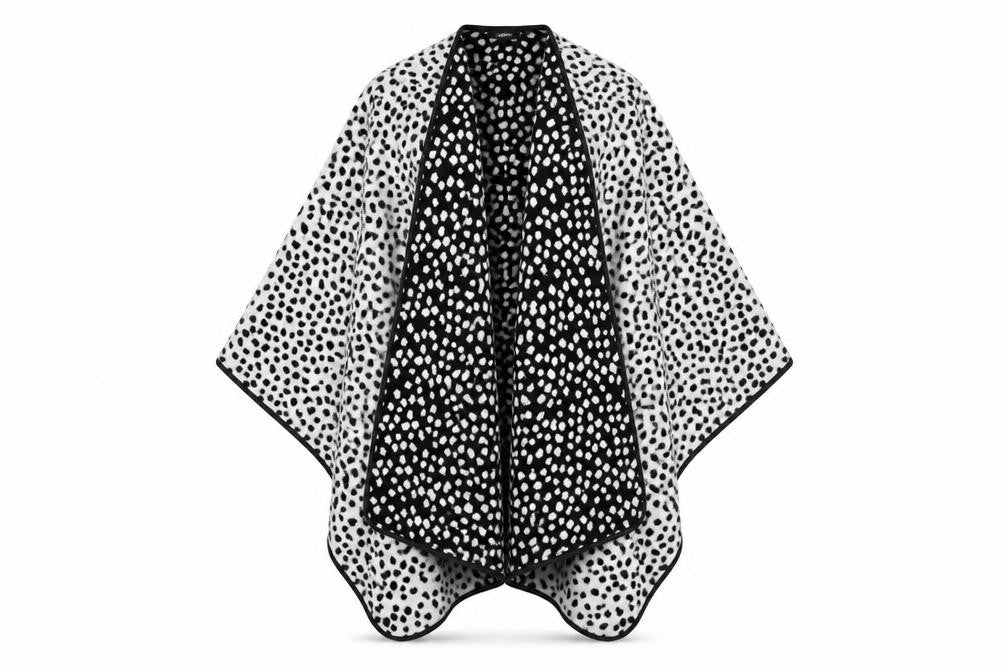 Bonmarché Women Black & White Animal Print Knit Cape One Size