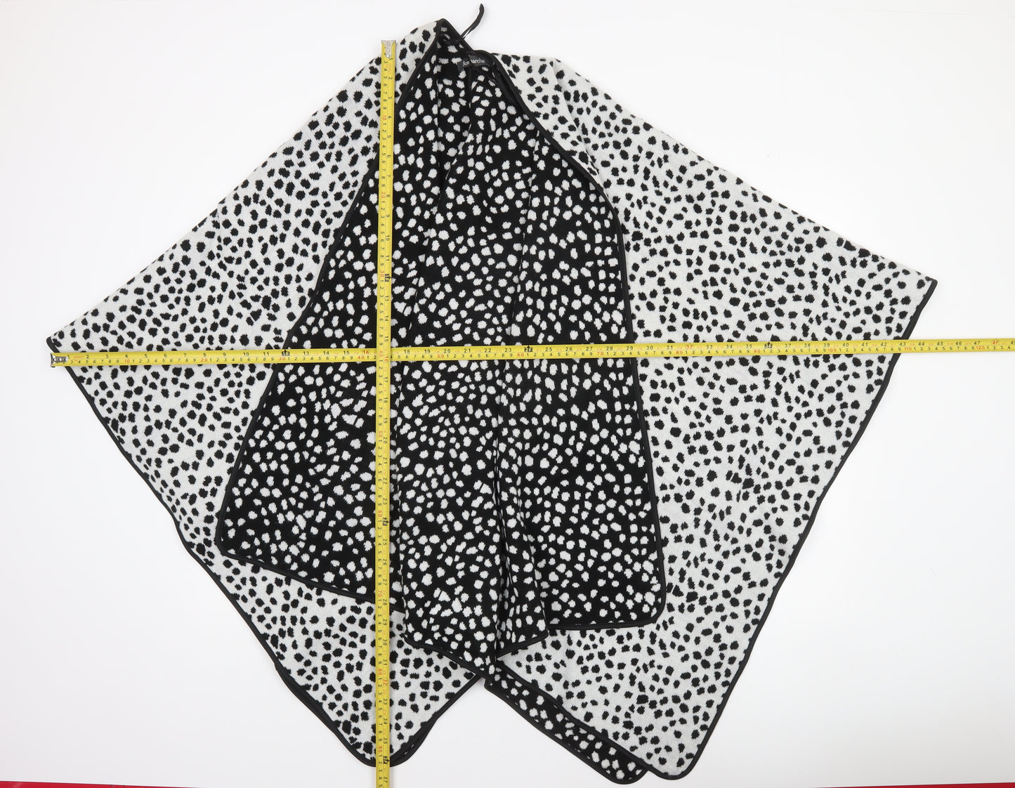 Bonmarché Women Black & White Animal Print Knit Cape One Size