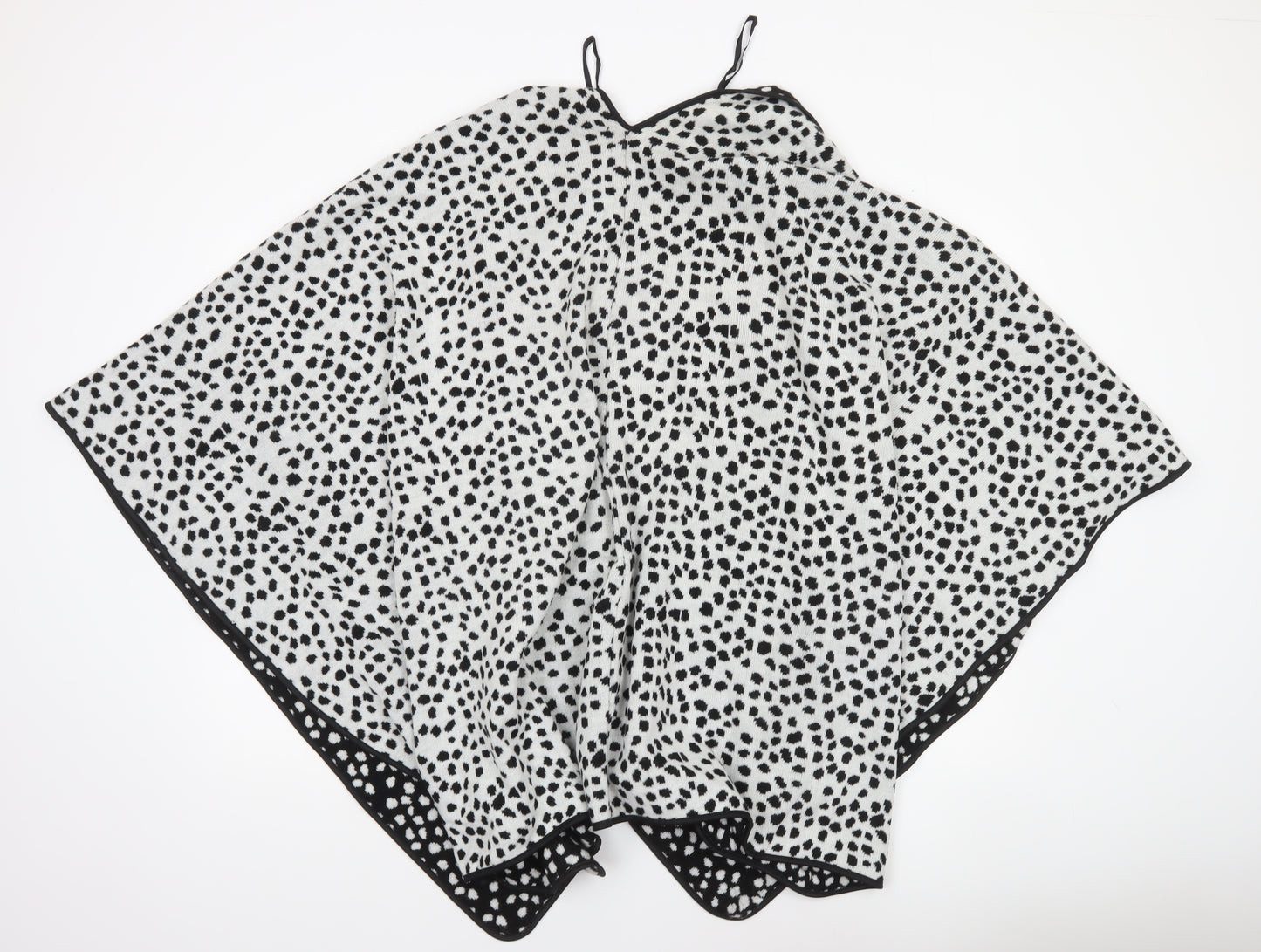 Bonmarché Women Black & White Animal Print Knit Cape One Size