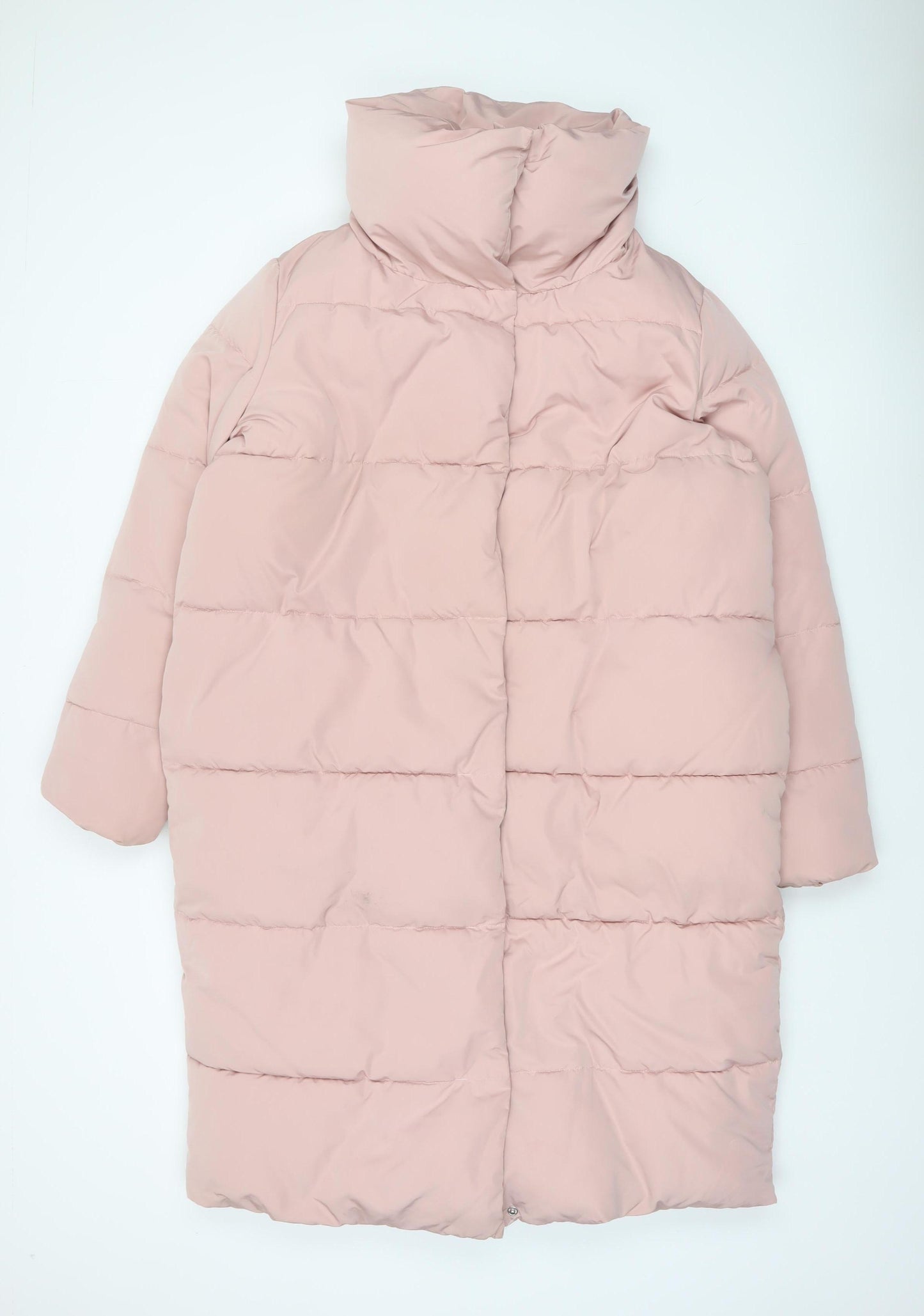V by Very Womens Pink Long Puffer Coat Size 14 Winter Jacket