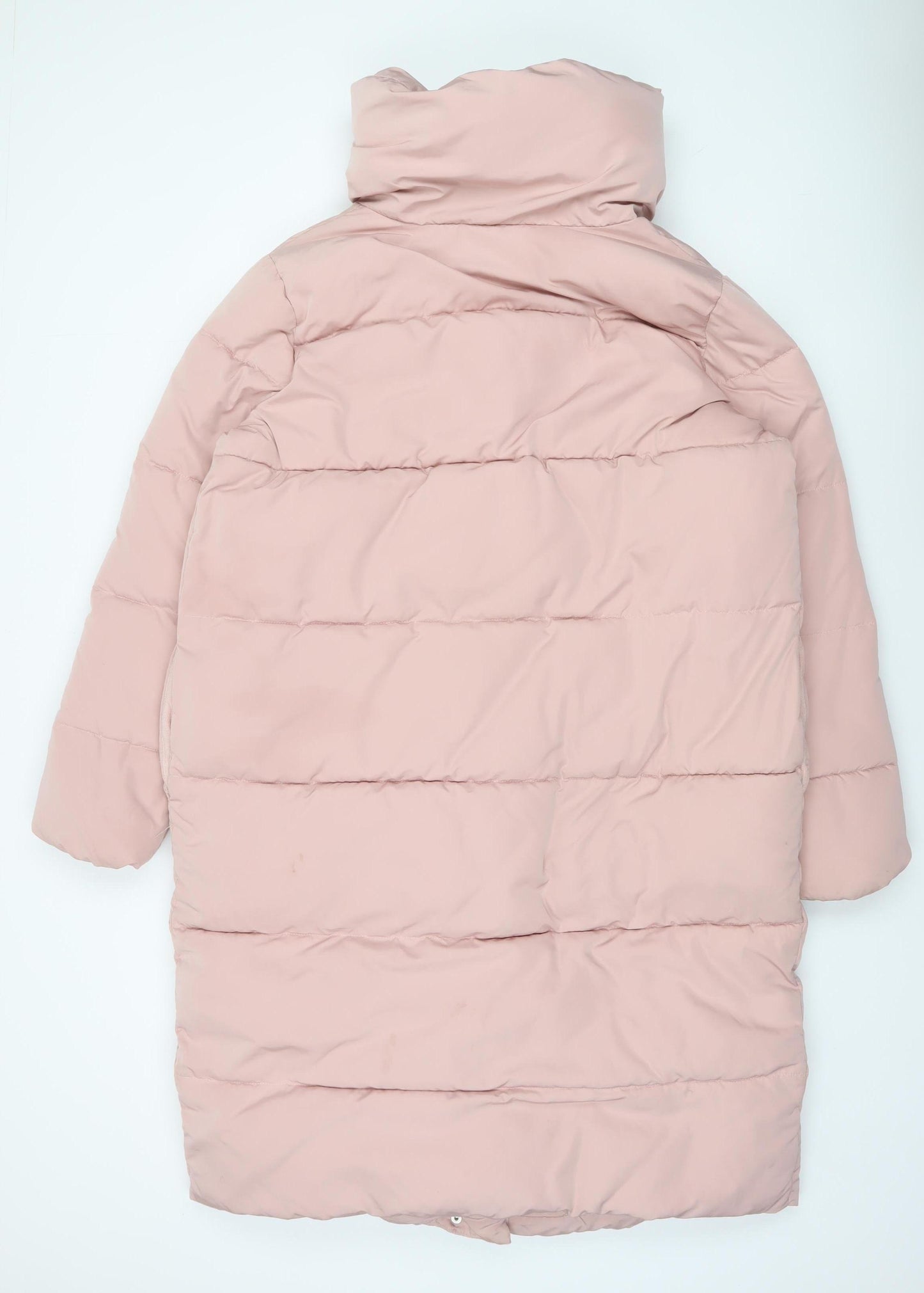 V by Very Womens Pink Long Puffer Coat Size 14 Winter Jacket
