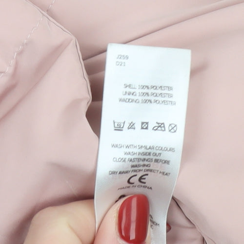 V by Very Womens Pink Long Puffer Coat Size 14 Winter Jacket