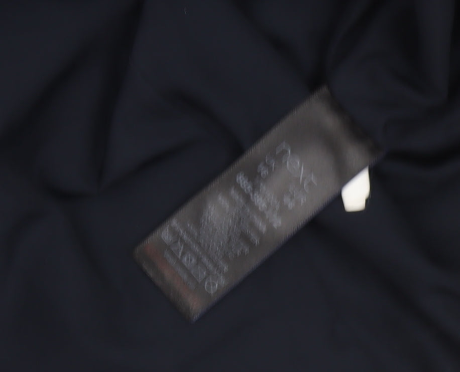 Next Women’s Blue Long Puffer Coat 12 Hooded Faux Fur Trim Winter Jacket