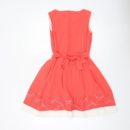 Stella Morgan Women’s Coral Pink Fit & Flare Lace Dress Size 10
