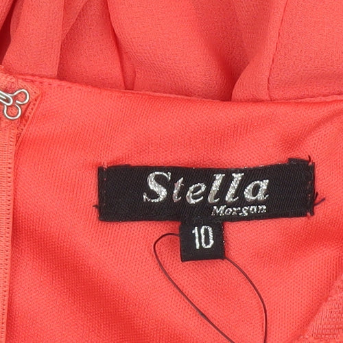 Stella Morgan Women’s Coral Pink Fit & Flare Lace Dress Size 10
